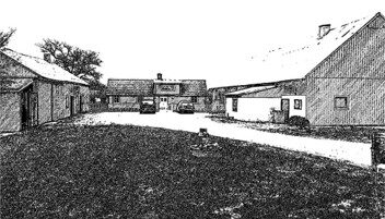 Historiskt fotografi av Hallagård